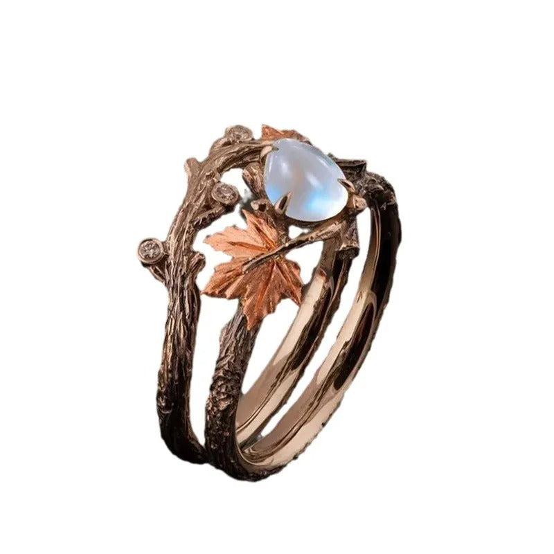 Ysia – Ring mit Mondstein im natürlichen Stil