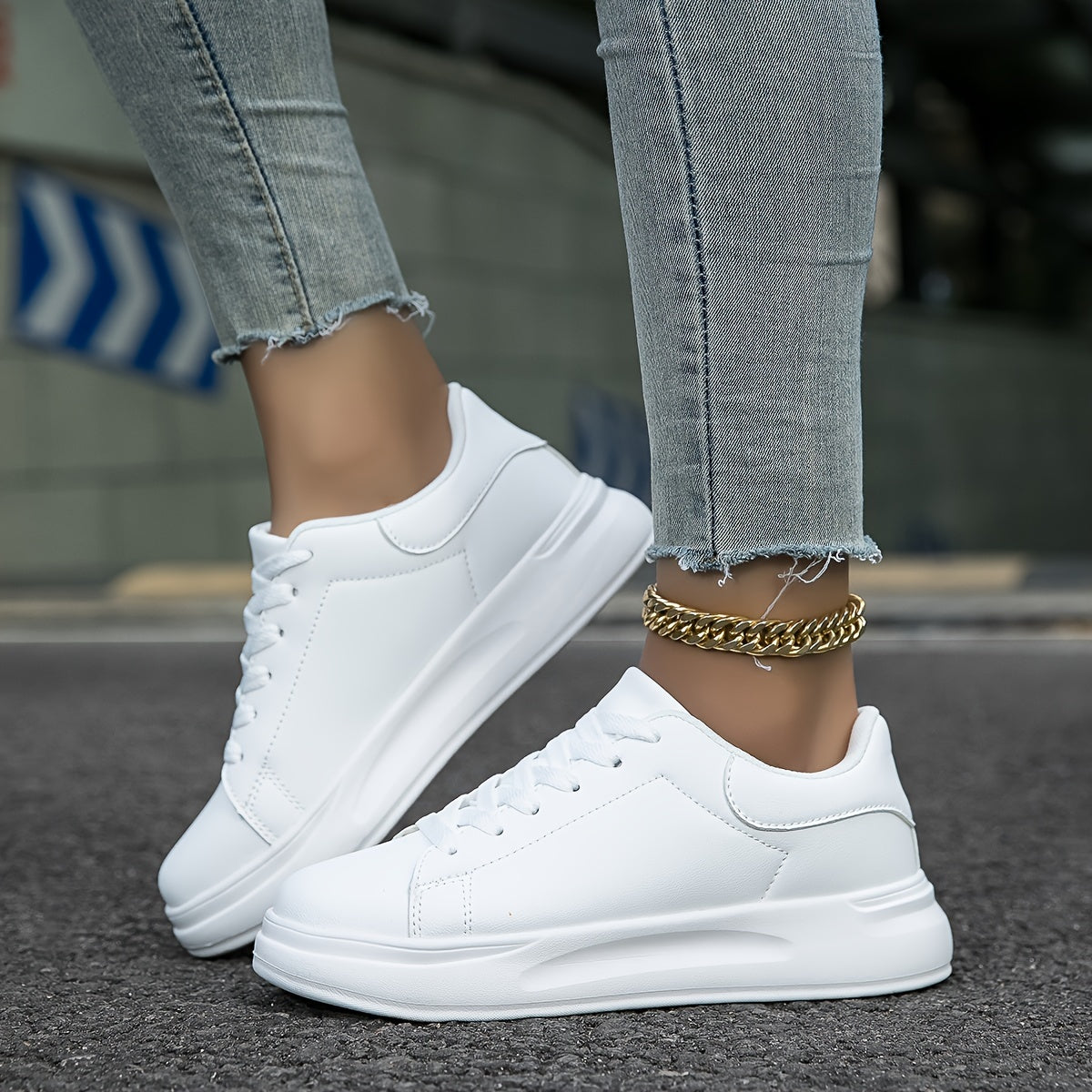Layla - Weiße Damensneaker für den Alltag