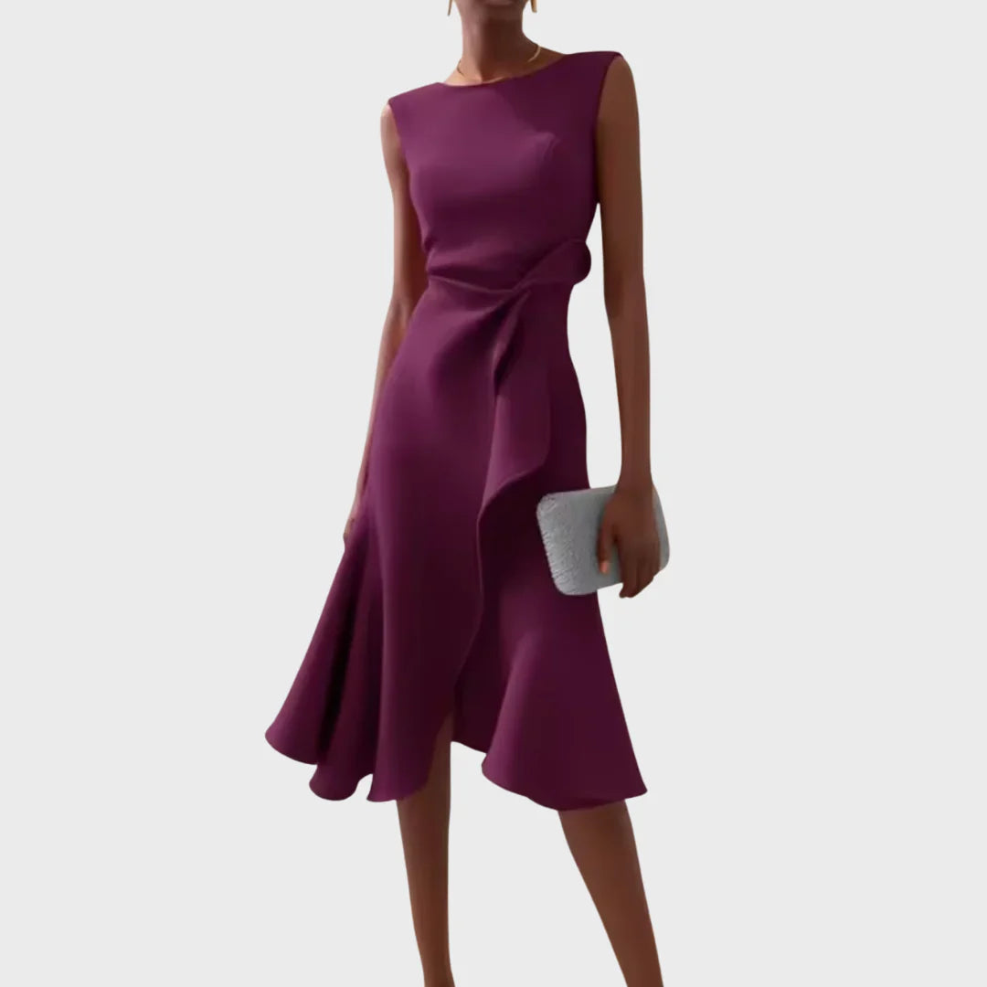 Sheila - Elegantes Damen Midikleid mit Volant-Details