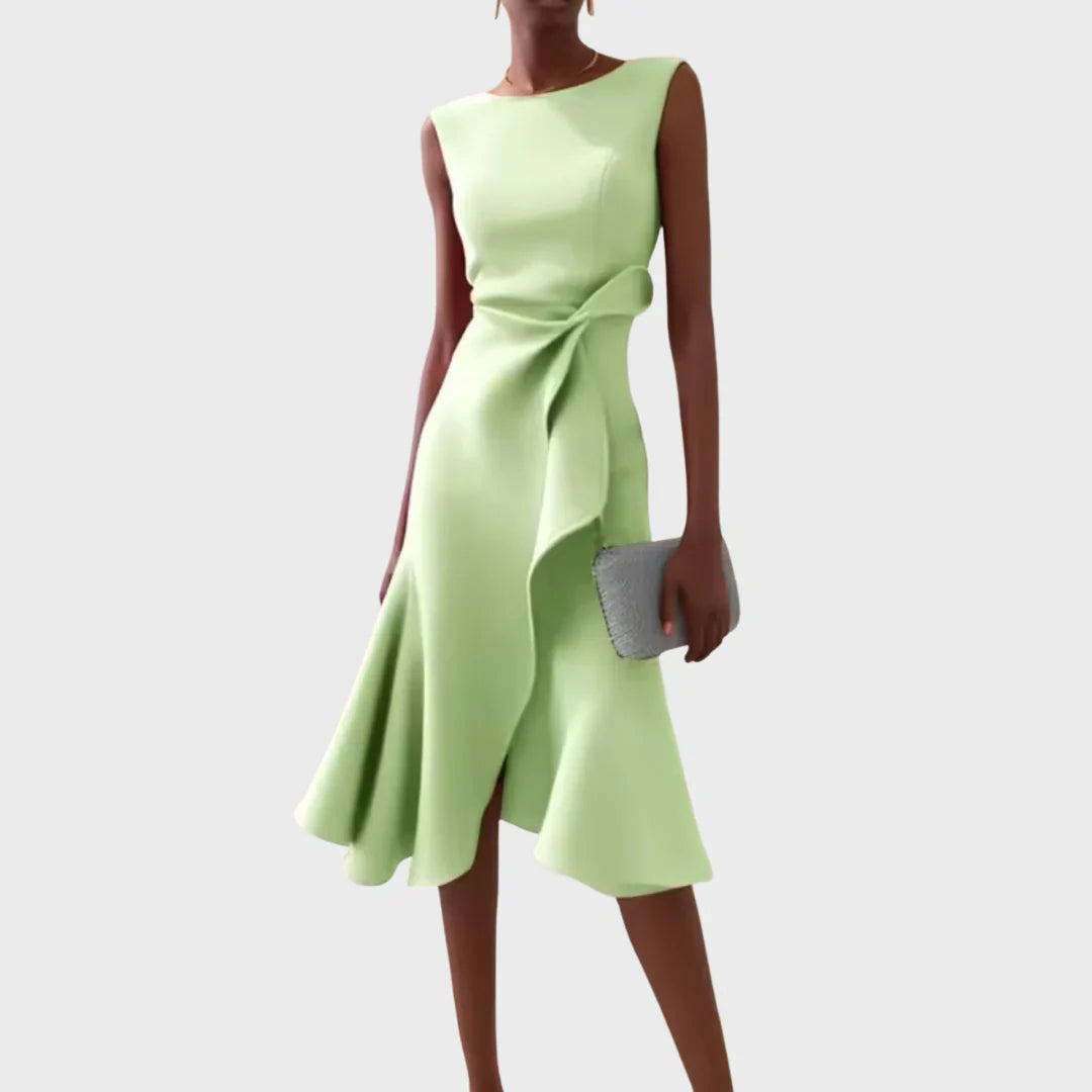Sheila - Elegantes Damen Midikleid mit Volant-Details