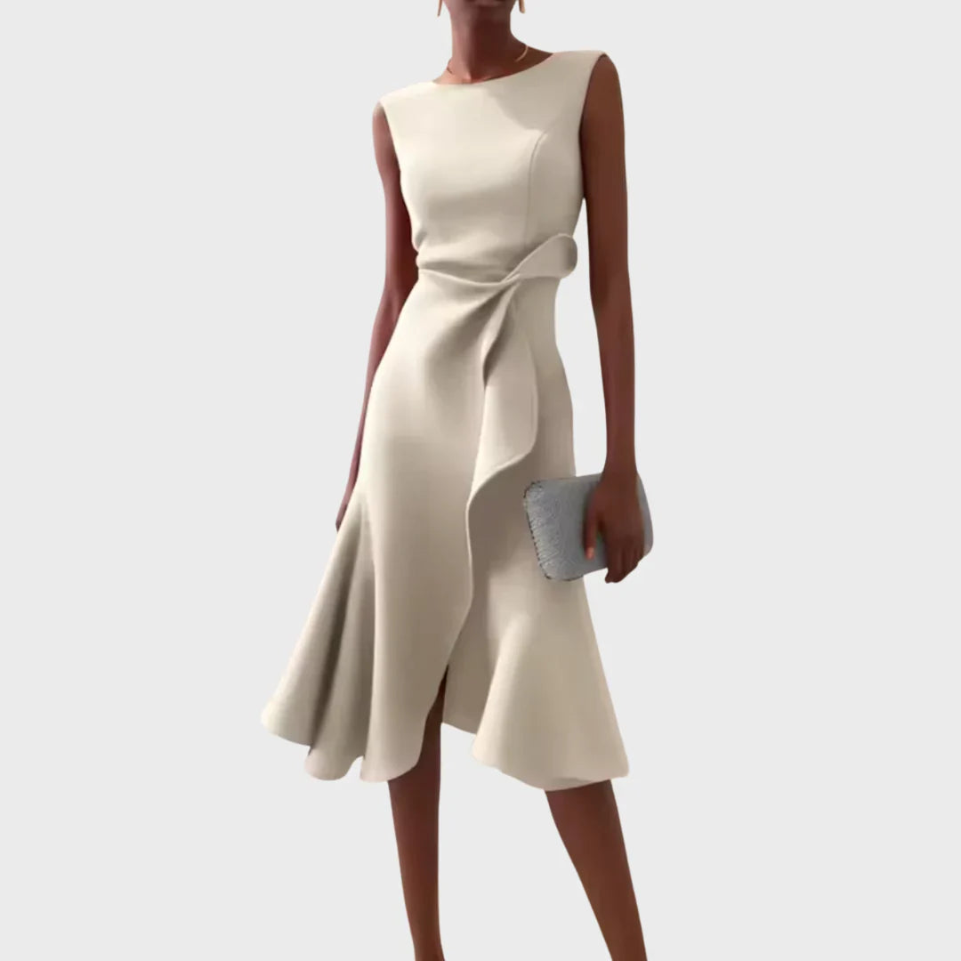Sheila - Elegantes Damen Midikleid mit Volant-Details