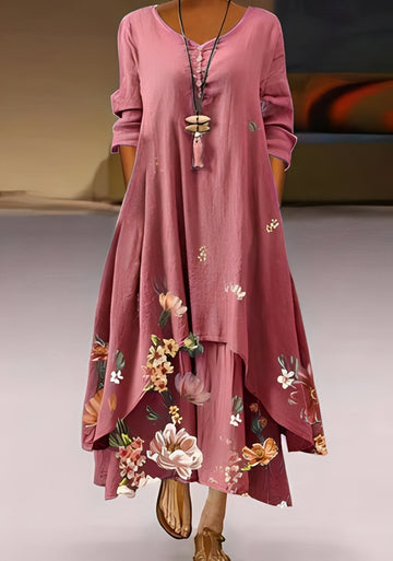 Belle - Stilvolles, locker geschnittenes Damenkleid mit Muster