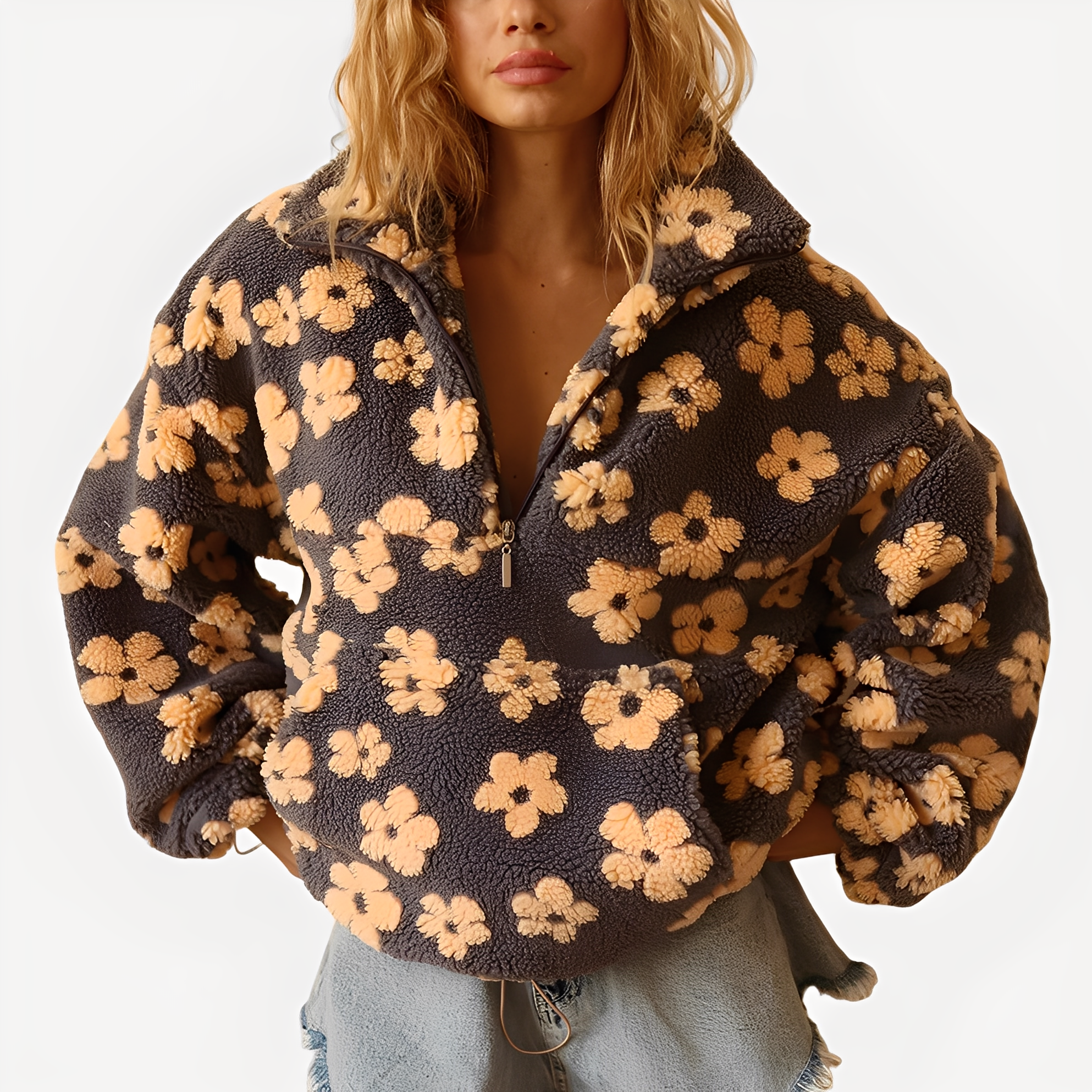 Elizabeth - Moderner Pullover mit Blumendesign