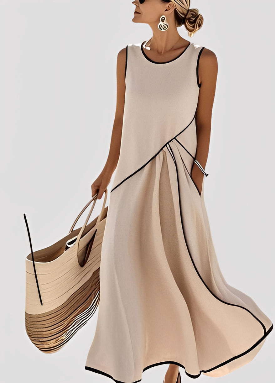Mabel - Elegantes, locker geschnittenes Damen-Maxikleid
