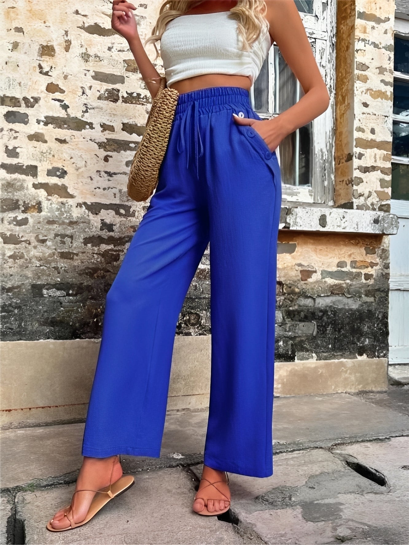 Allie - Elegante, locker geschnittene Hose mit hoher Taille für Damen