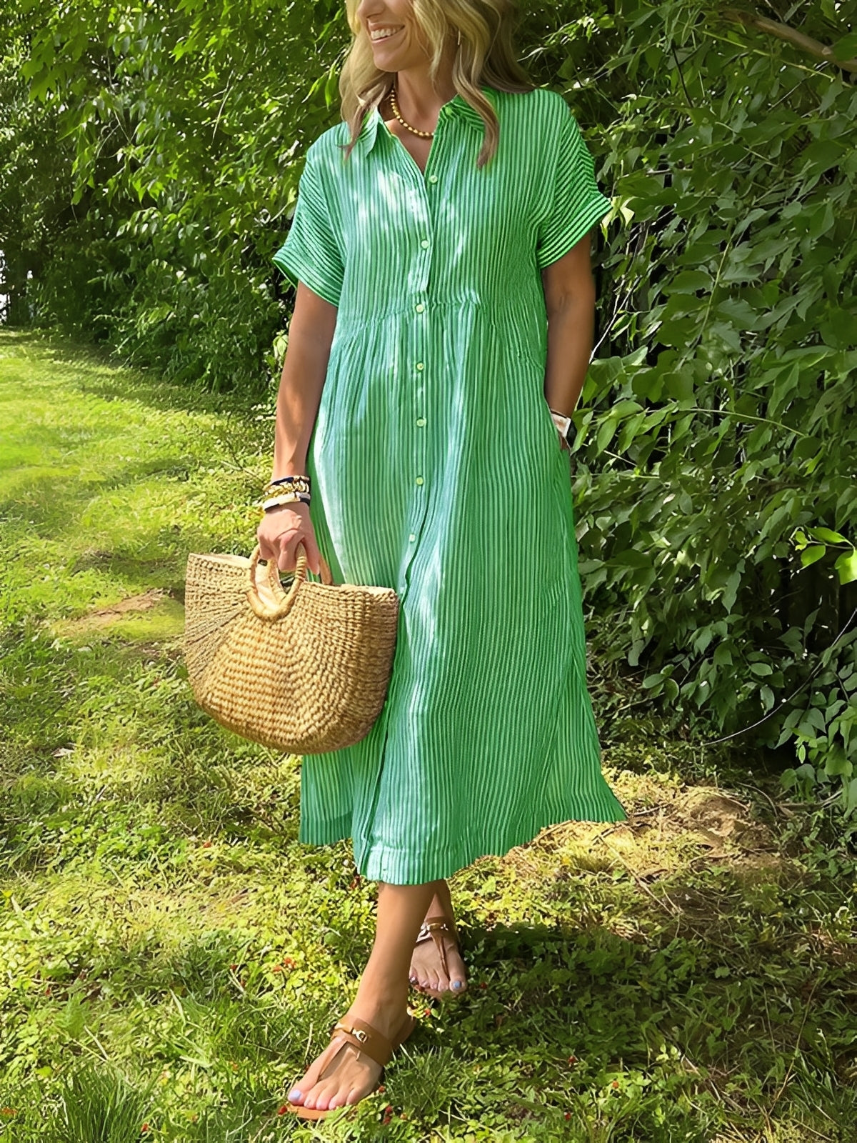 Alana - Bequemes gestreiftes Hemdkleid für Frauen