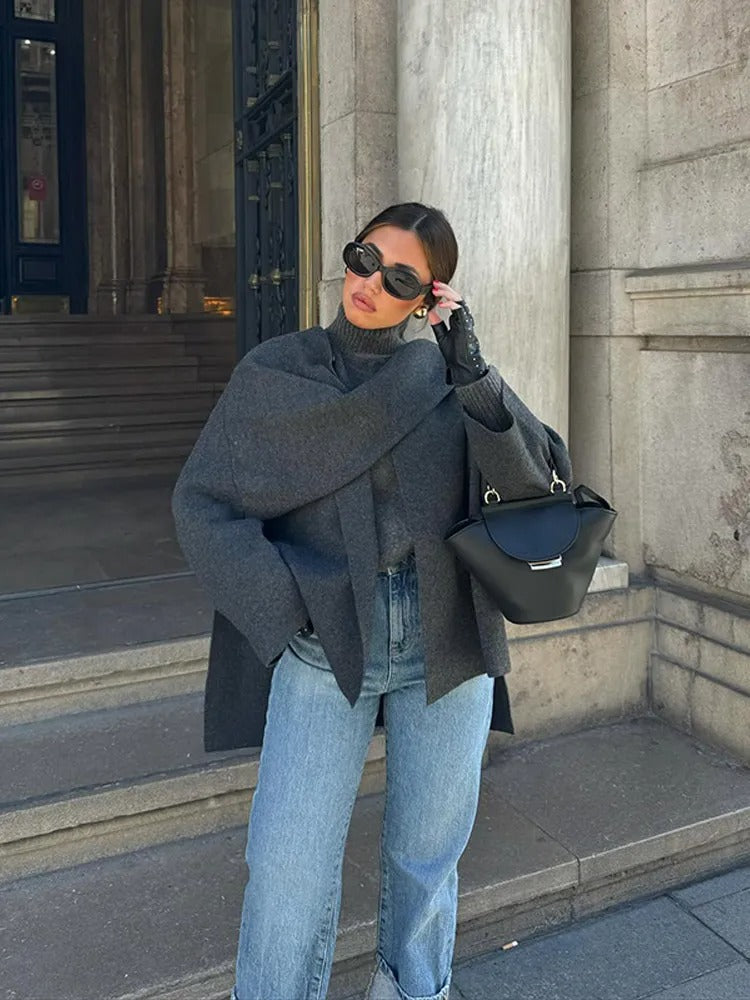 Levke - Damen Viral Cape Mantel