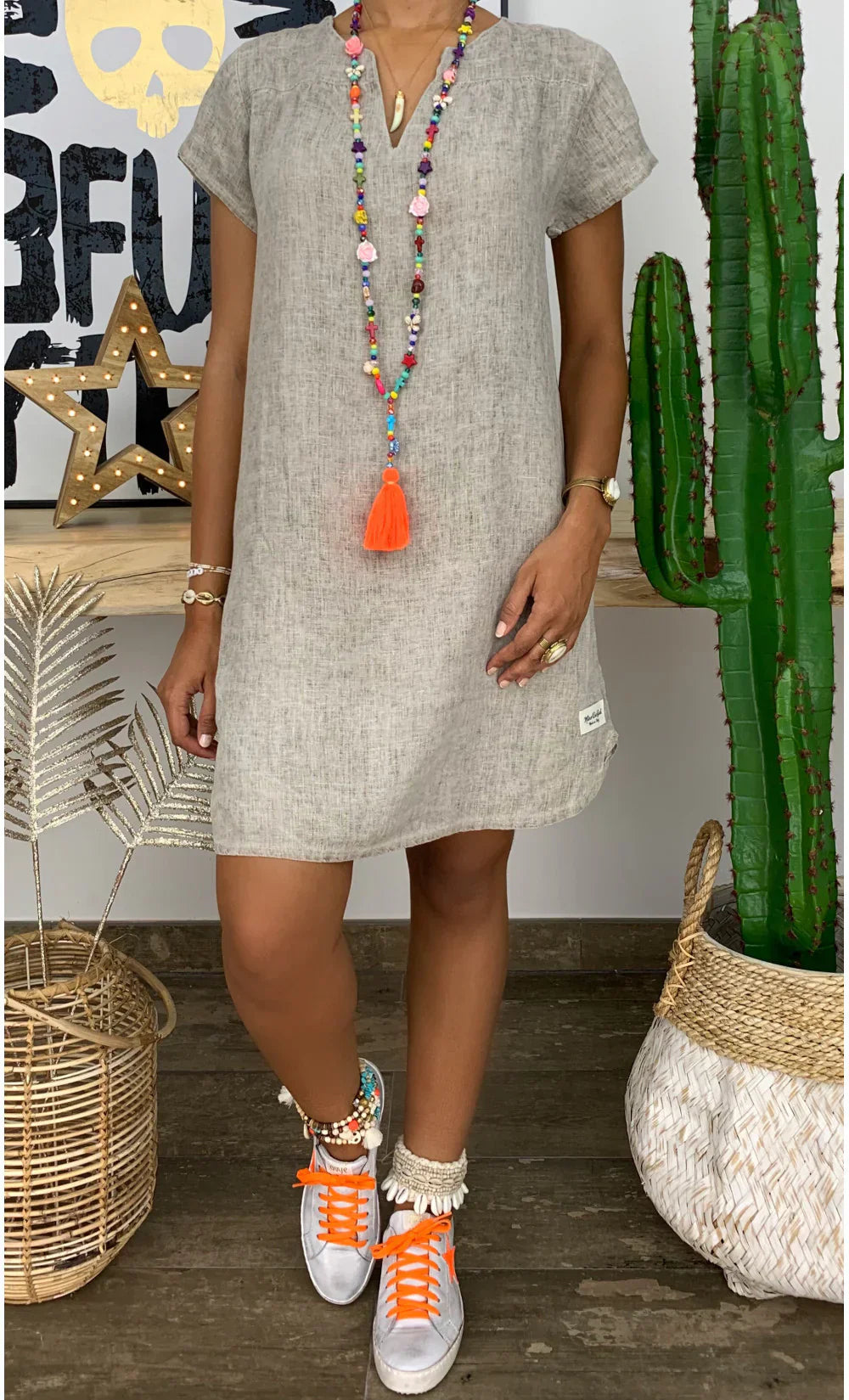 Gina - Lockeres Sommerkleid aus leichtem Mischgewebe