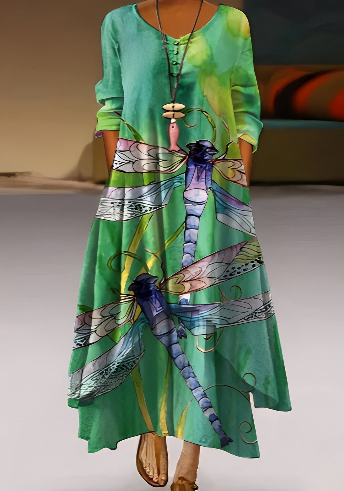 Belle - Stilvolles, locker geschnittenes Damenkleid mit Muster