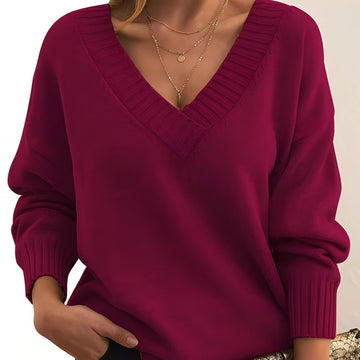 Elexa - Gemütlicher Pullover mit V-Ausschnitt