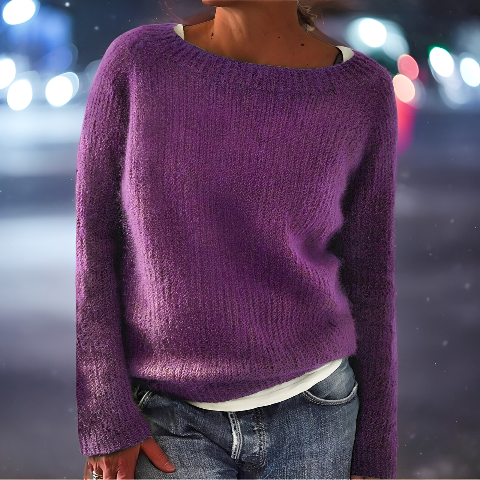 Abeeha - Damenpullover mit entspannter Passform