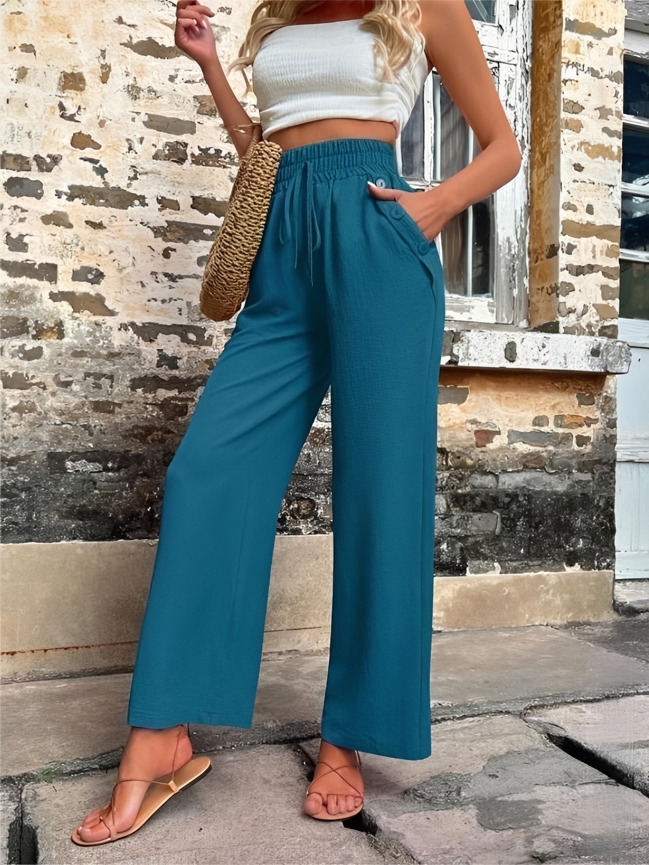 Allie - Elegante, locker geschnittene Hose mit hoher Taille für Damen