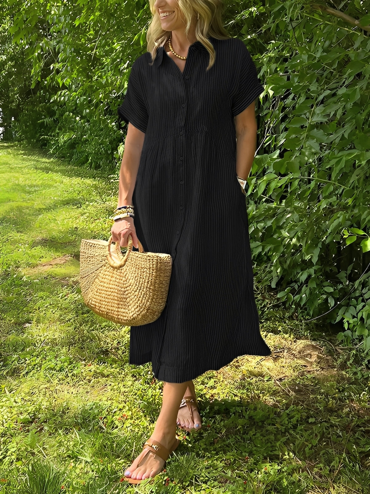 Alana - Bequemes gestreiftes Hemdkleid für Frauen