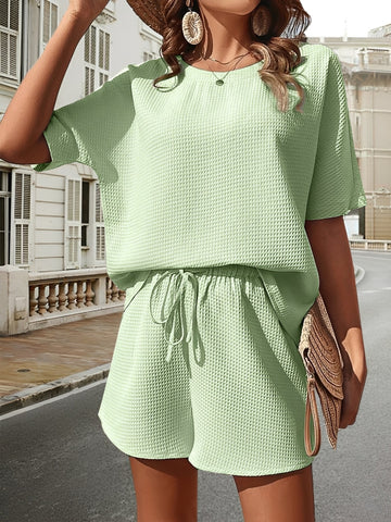 Evie - Entspanntes Waffel-Outfit-Set für Damen