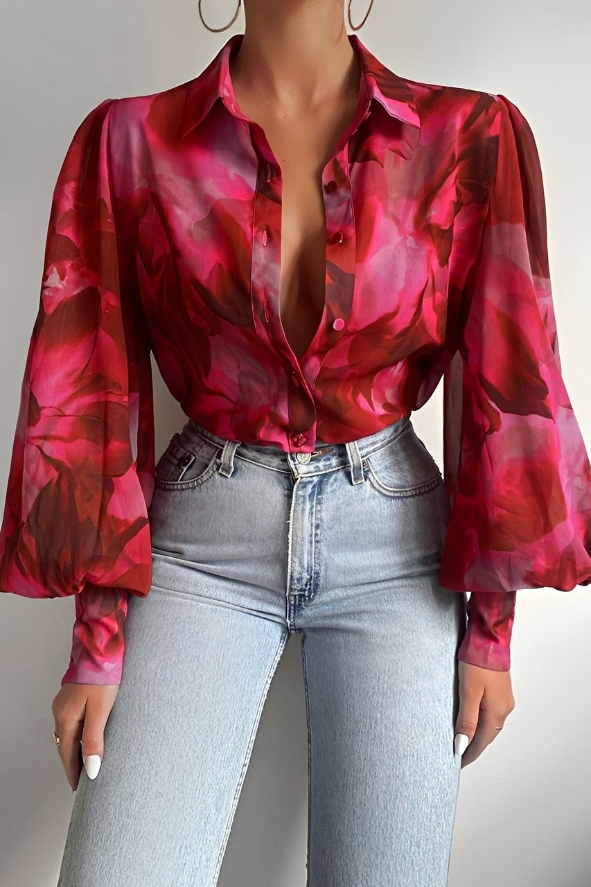 Carla - Modische Bluse mit Laternenärmeln für Damen