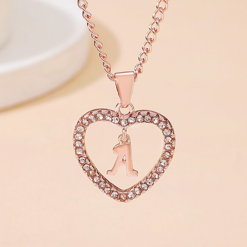 Kristall-Halsband mit Herz-Anhänger