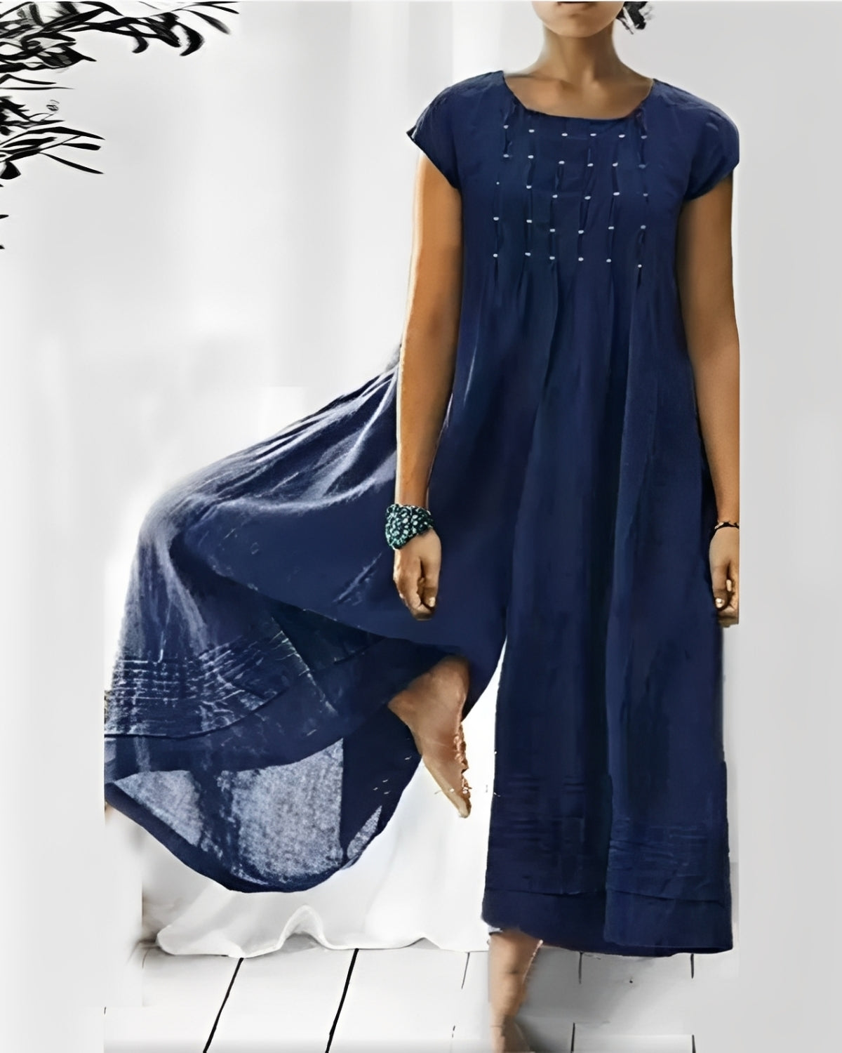 Claudia - Eleganter Jumpsuit mit kurzen Ärmeln für Damen