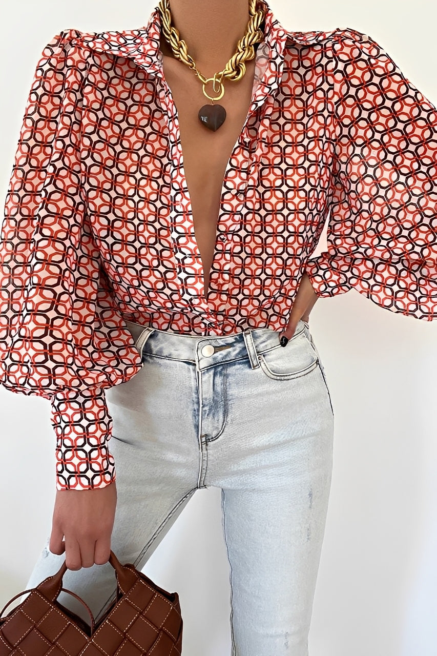 Carla - Modische Bluse mit Laternenärmeln für Damen