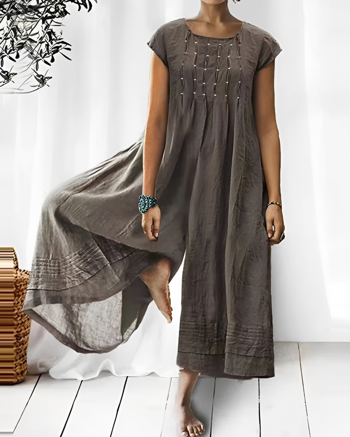 Claudia - Eleganter Jumpsuit mit kurzen Ärmeln für Damen