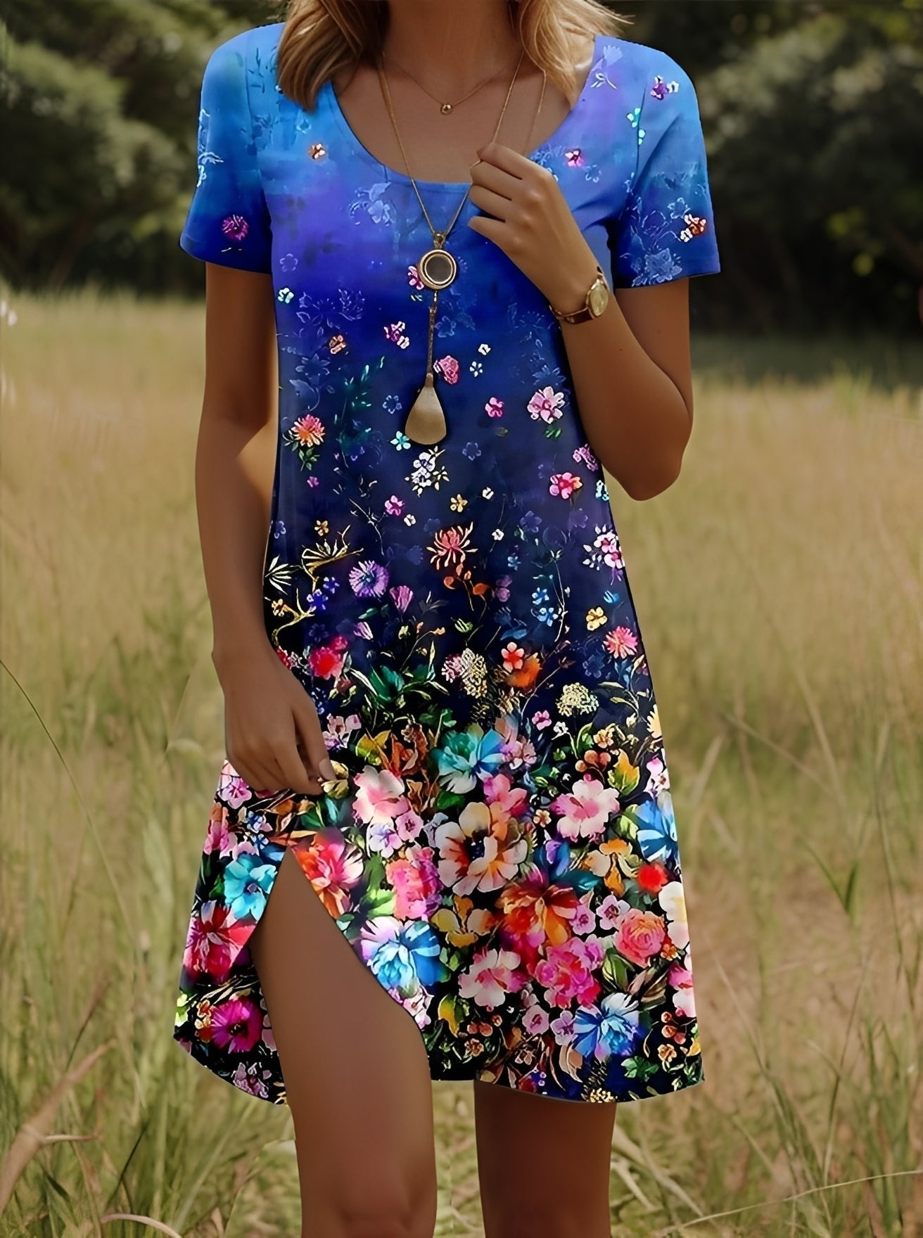 Lyssa - Elegantes bedrucktes Damenkleid