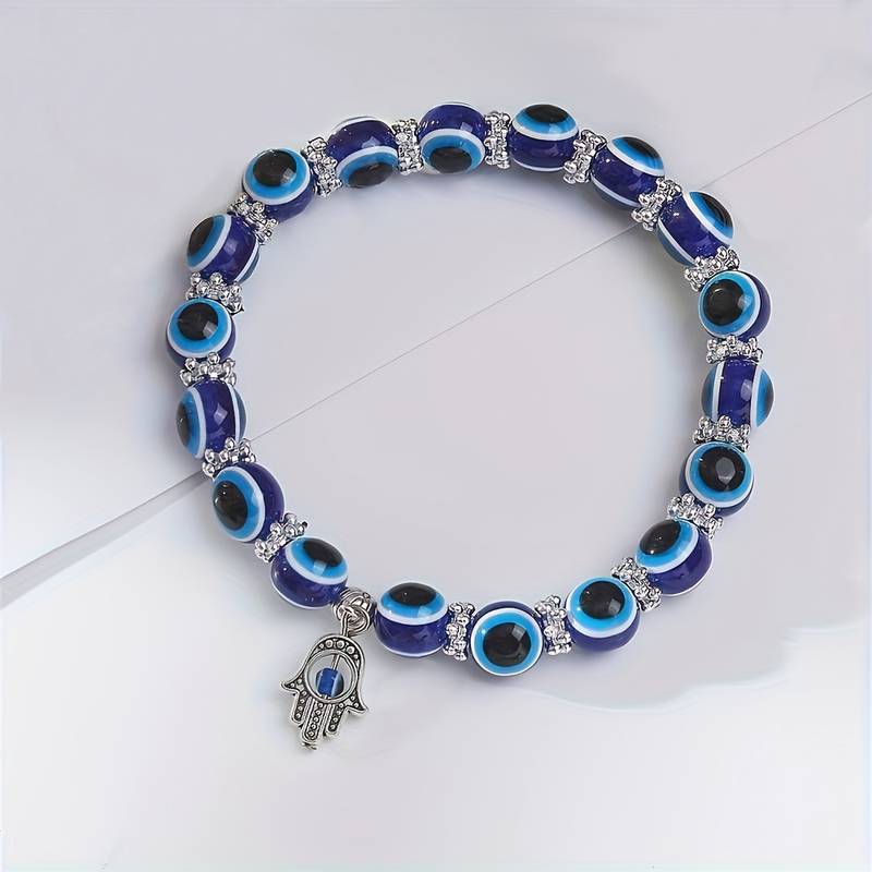 Fußkette im Ocean Style mit bösem Blick - Karma und Glück