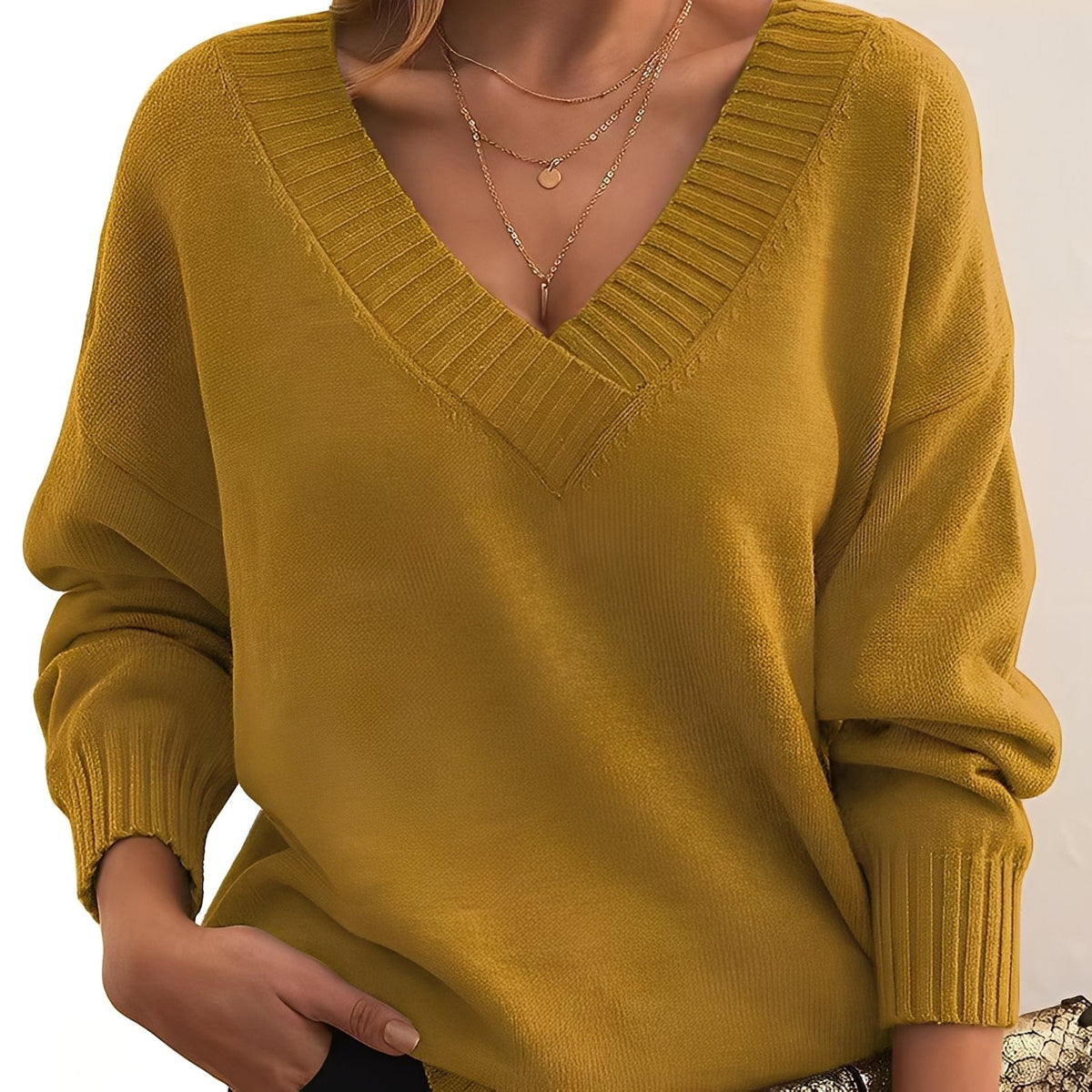 Elexa - Gemütlicher Pullover mit V-Ausschnitt