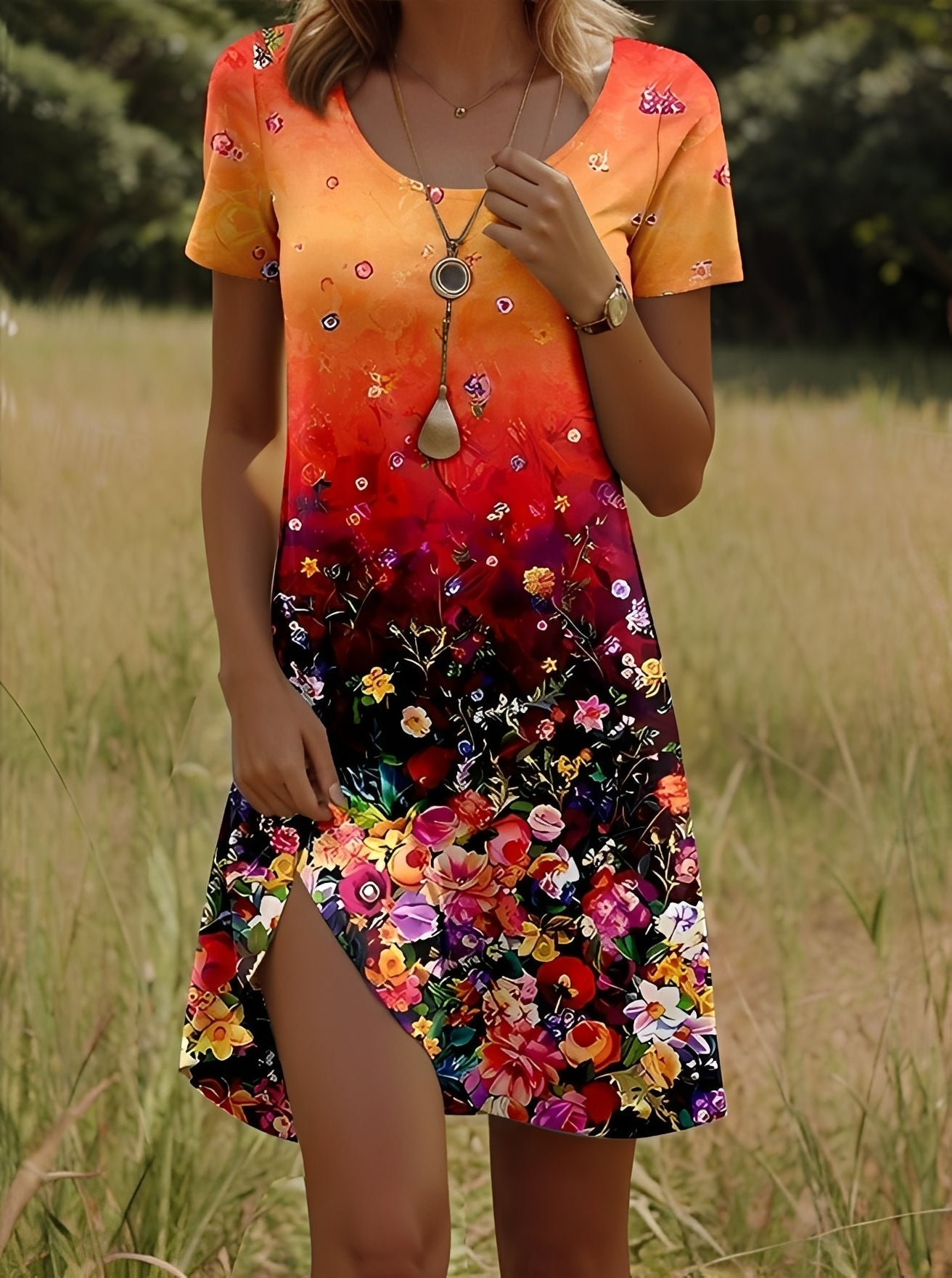 Lyssa - Elegantes bedrucktes Damenkleid