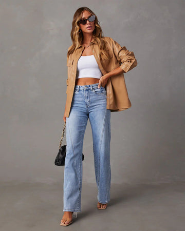Rhian - Modische, locker geschnittene Denim-Hose