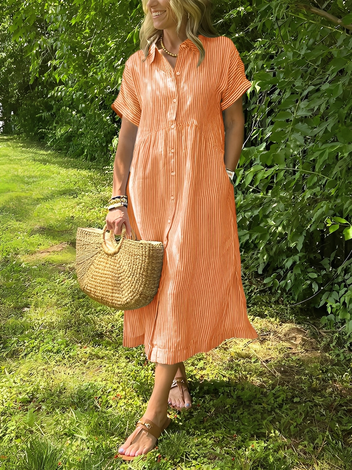 Alana - Bequemes gestreiftes Hemdkleid für Frauen