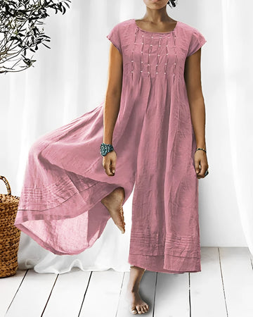 Claudia - Eleganter Jumpsuit mit kurzen Ärmeln für Damen