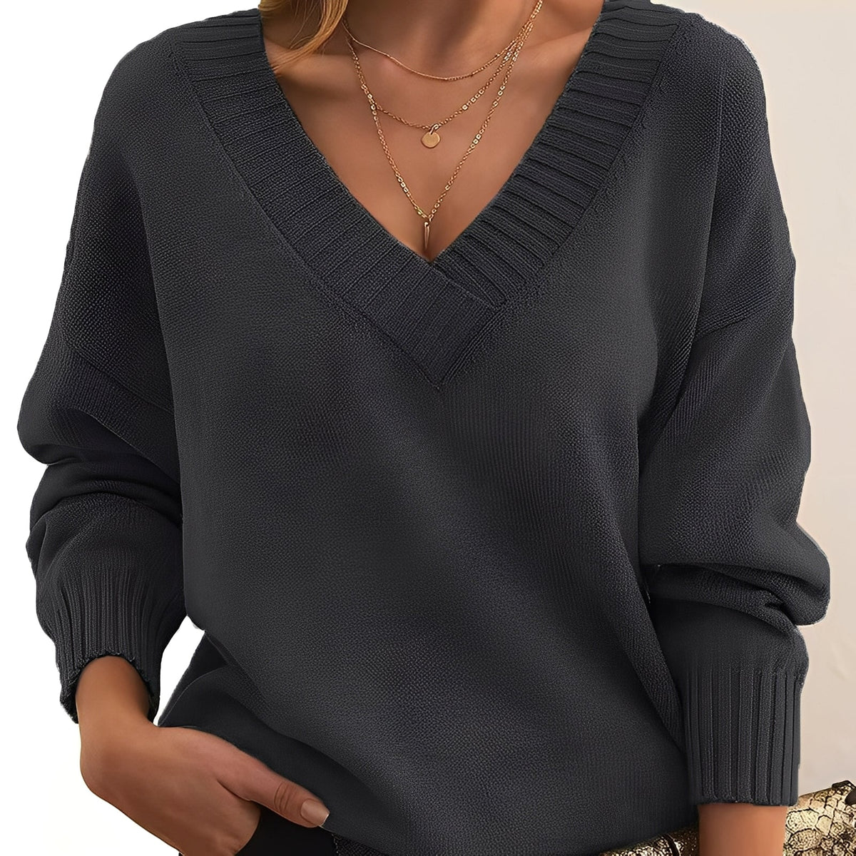 Elexa - Gemütlicher Pullover mit V-Ausschnitt
