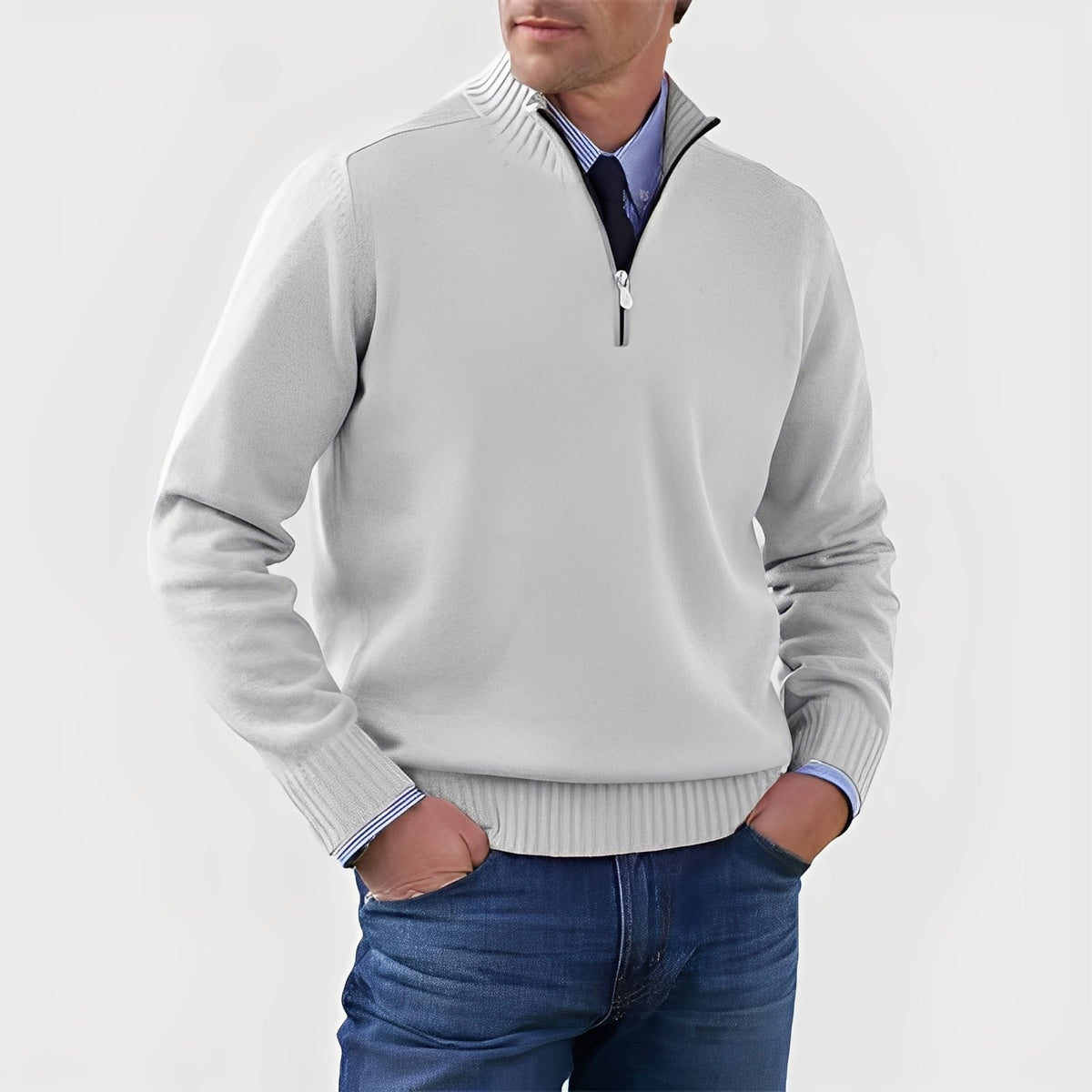 Nolan - Bequemer Pullover mit halbem Reißverschluss