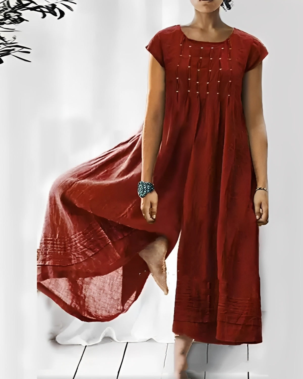 Claudia - Eleganter Jumpsuit mit kurzen Ärmeln für Damen