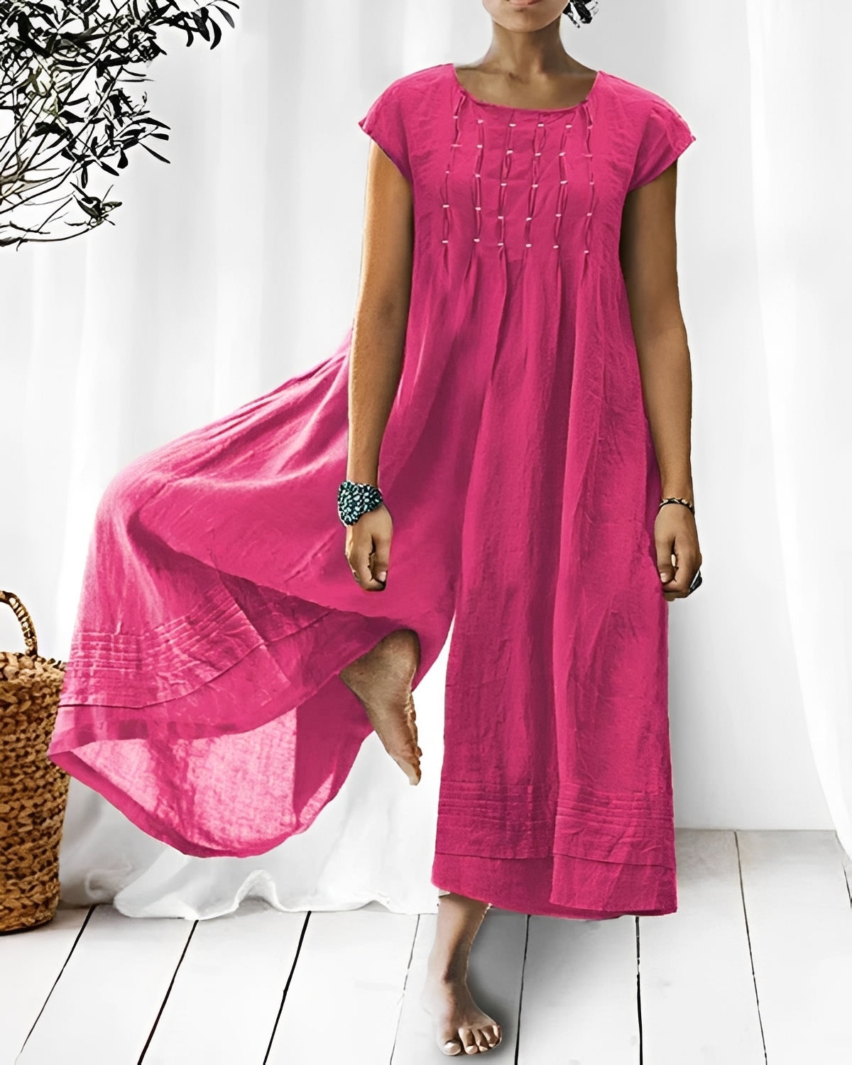 Claudia - Eleganter Jumpsuit mit kurzen Ärmeln für Damen