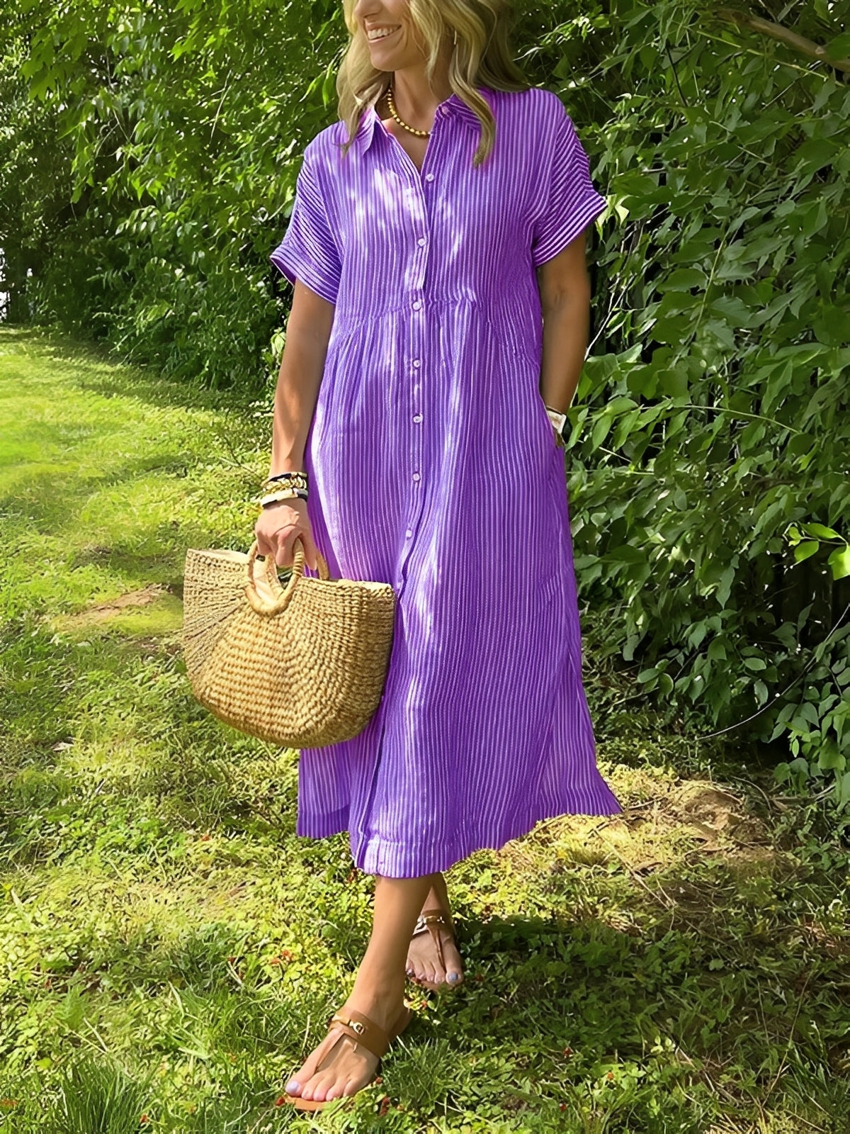 Alana - Bequemes gestreiftes Hemdkleid für Frauen