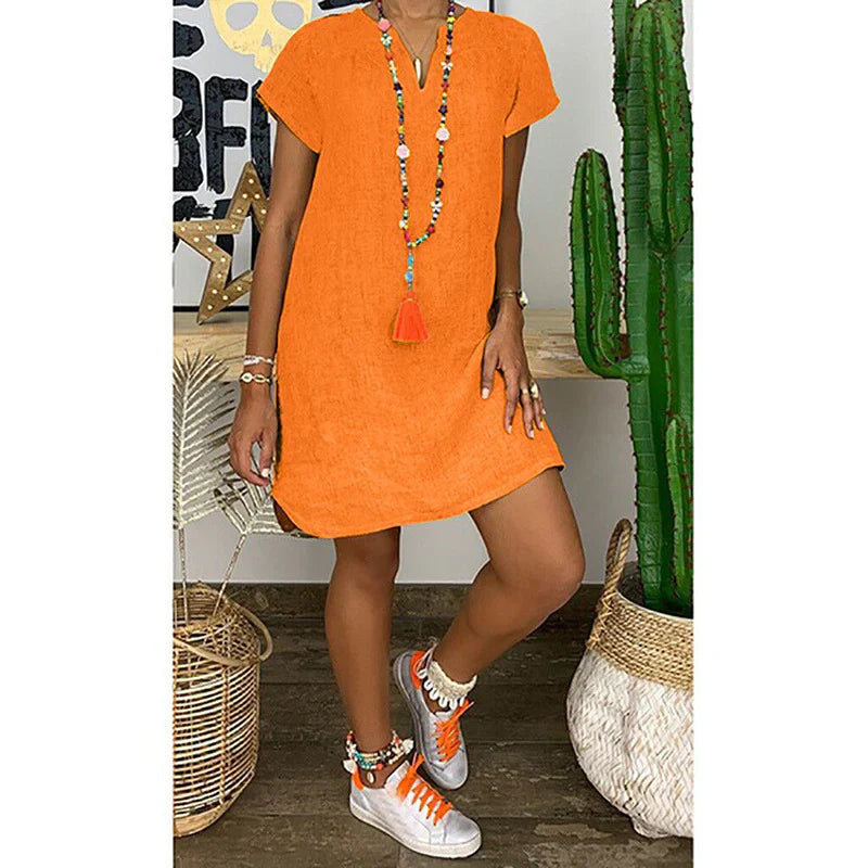 Gina - Lockeres Sommerkleid aus leichtem Mischgewebe
