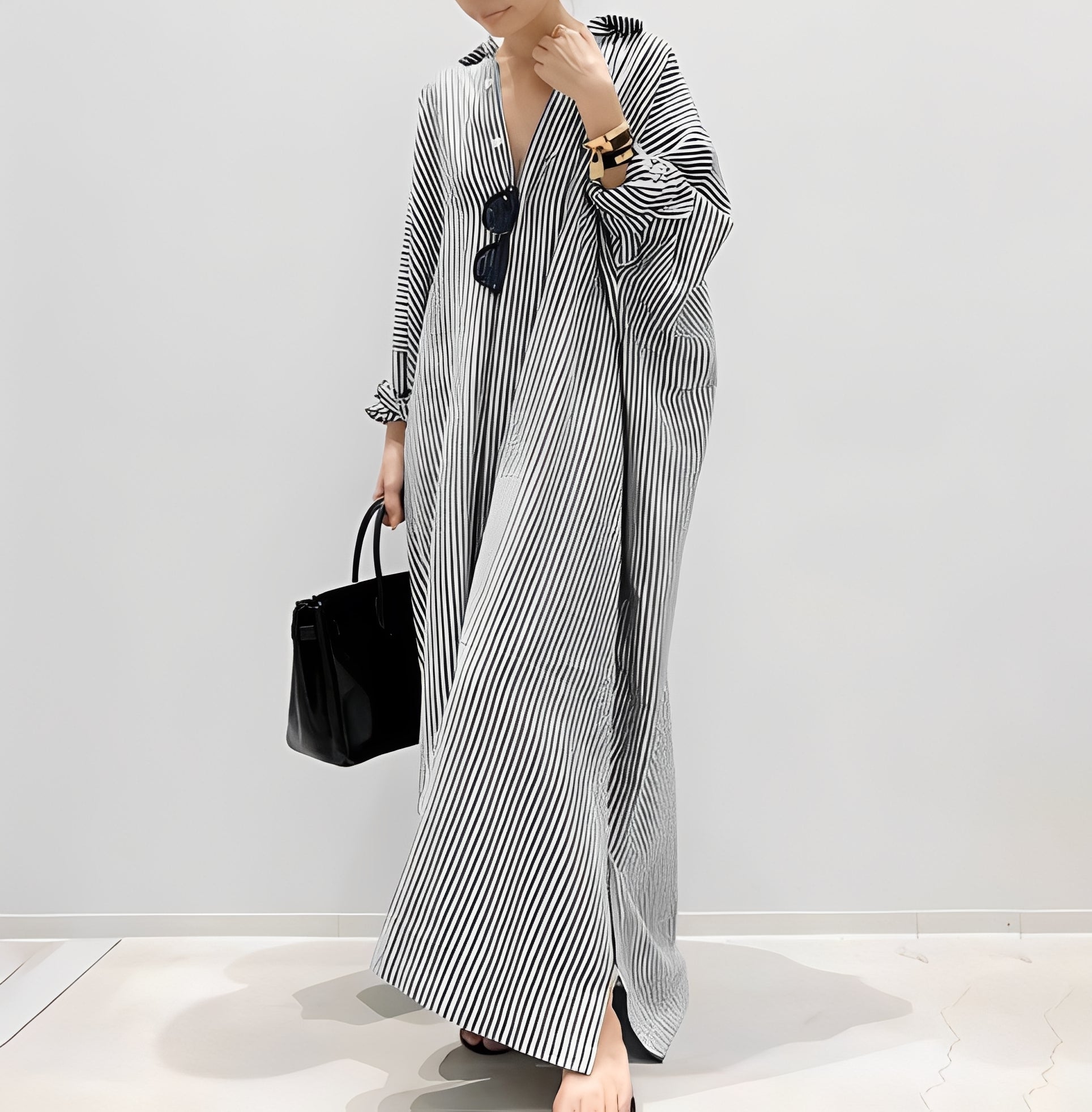 Jasmine - Elegantes gestreiftes Hemdkleid für Damen
