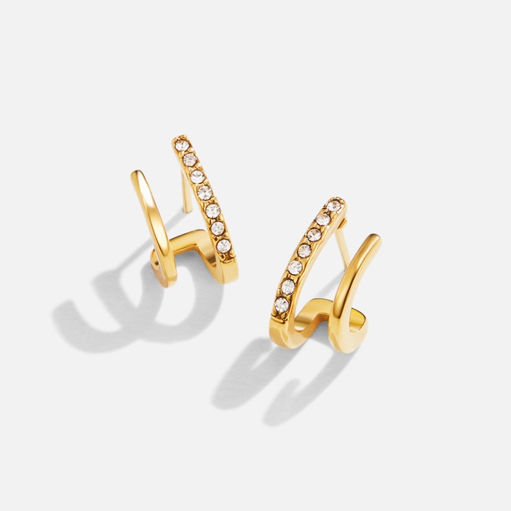 Zendaya – Ohrringe in Krallenform aus 18K Gold mit Kristallen