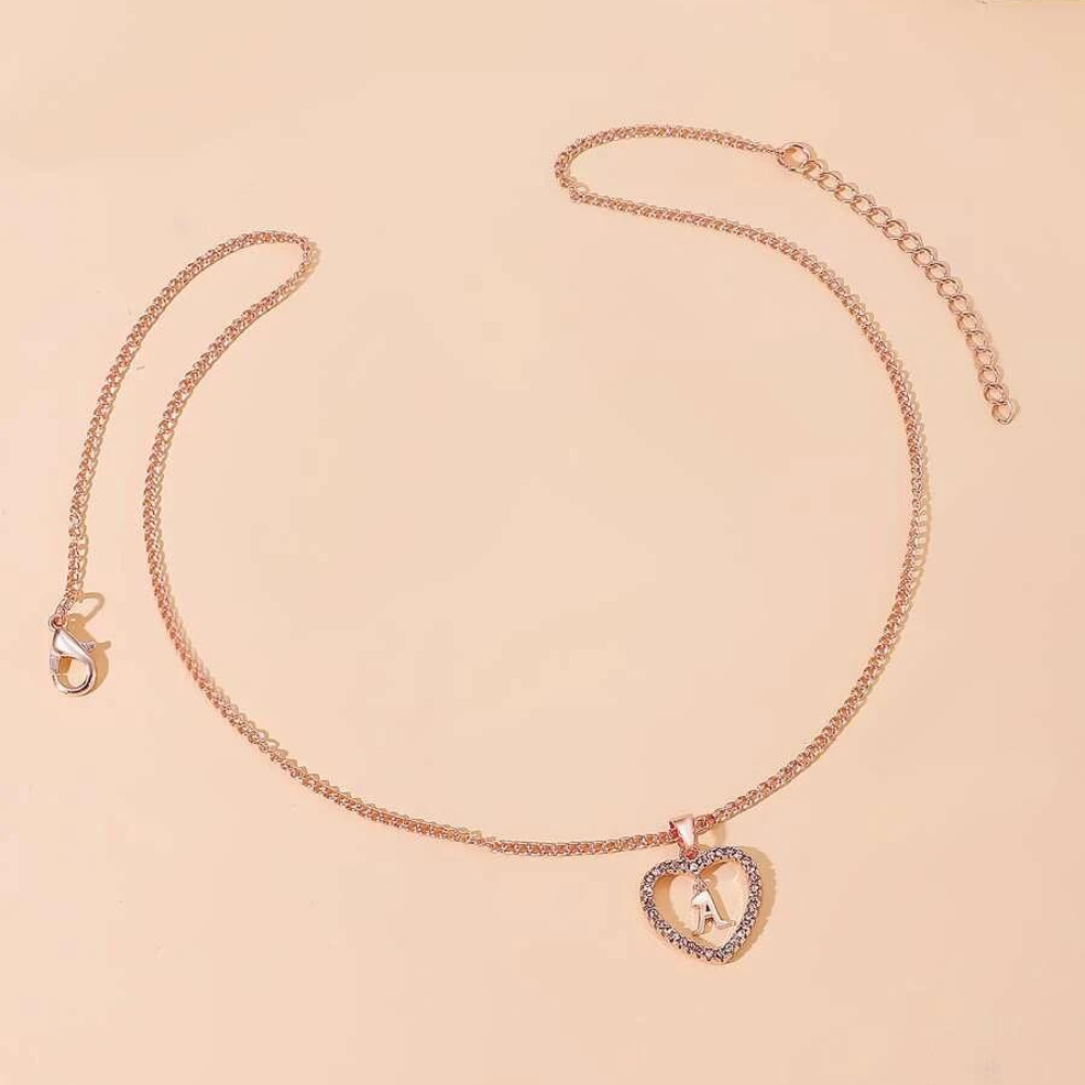 Kristall-Halsband mit Herz-Anhänger