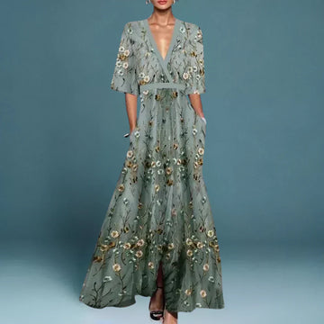 Jill- Stilvolles Damen Maxikleid mit Blütenmuster