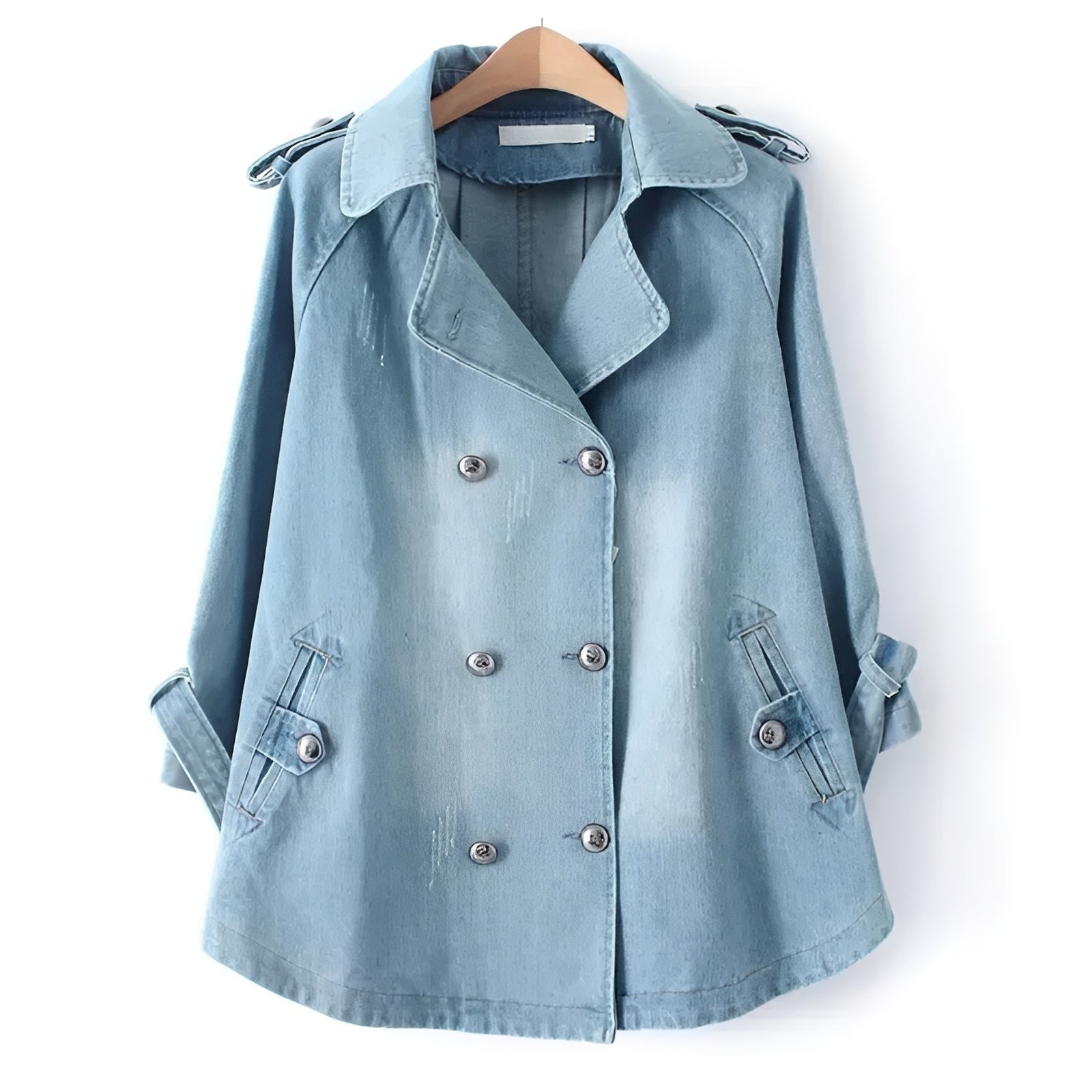 Faye - Schicker Denim-Cape-Mantel