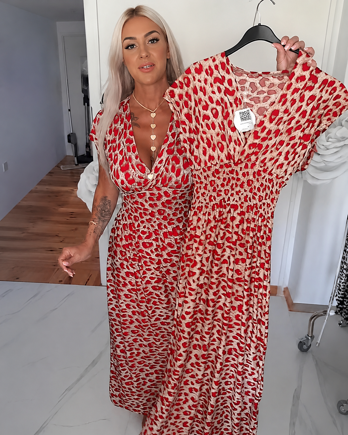 Dyshelle - Elegantes Boho-Kleid mit V-Ausschnitt