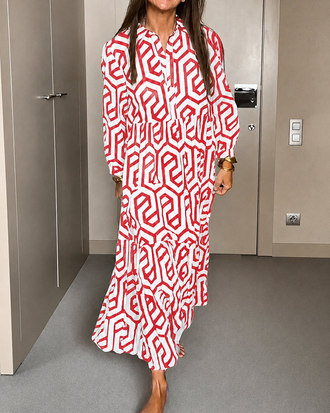 Lishcelle - Elegantes, Weitgeschnittenes Midikleid