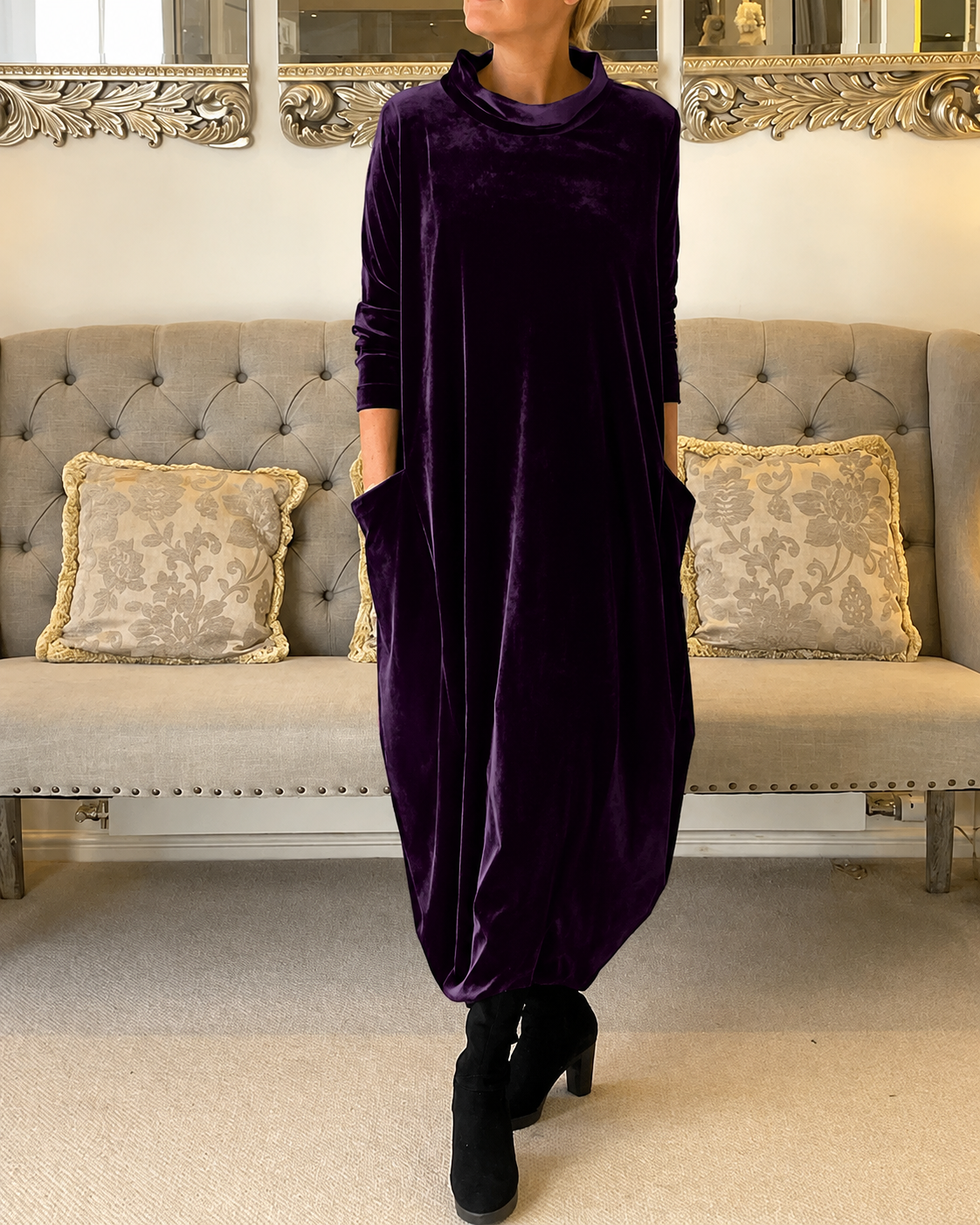 Zalinia - Kleid mit elegantem Rundhalsausschnitt