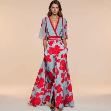 Gianna - Stilvolles Maxikleid mit V-Ausschnitt