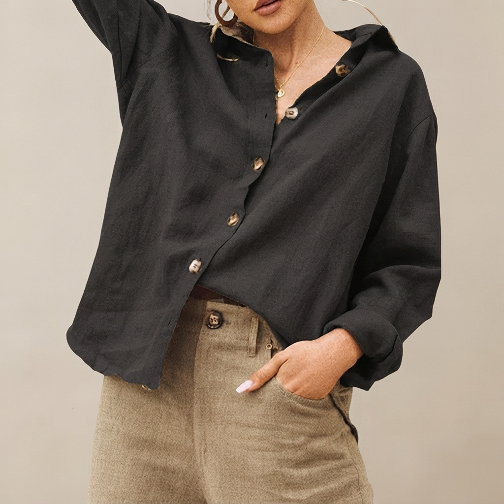 Jordilyn - Lockere Bluse mit Knöpfen