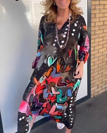 Geneva - Bequemes Kleid mit V-Ausschnitt