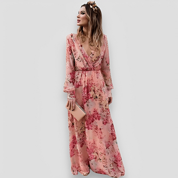 Elanisse - Elegantes Maxikleid mit V-Ausschnitt