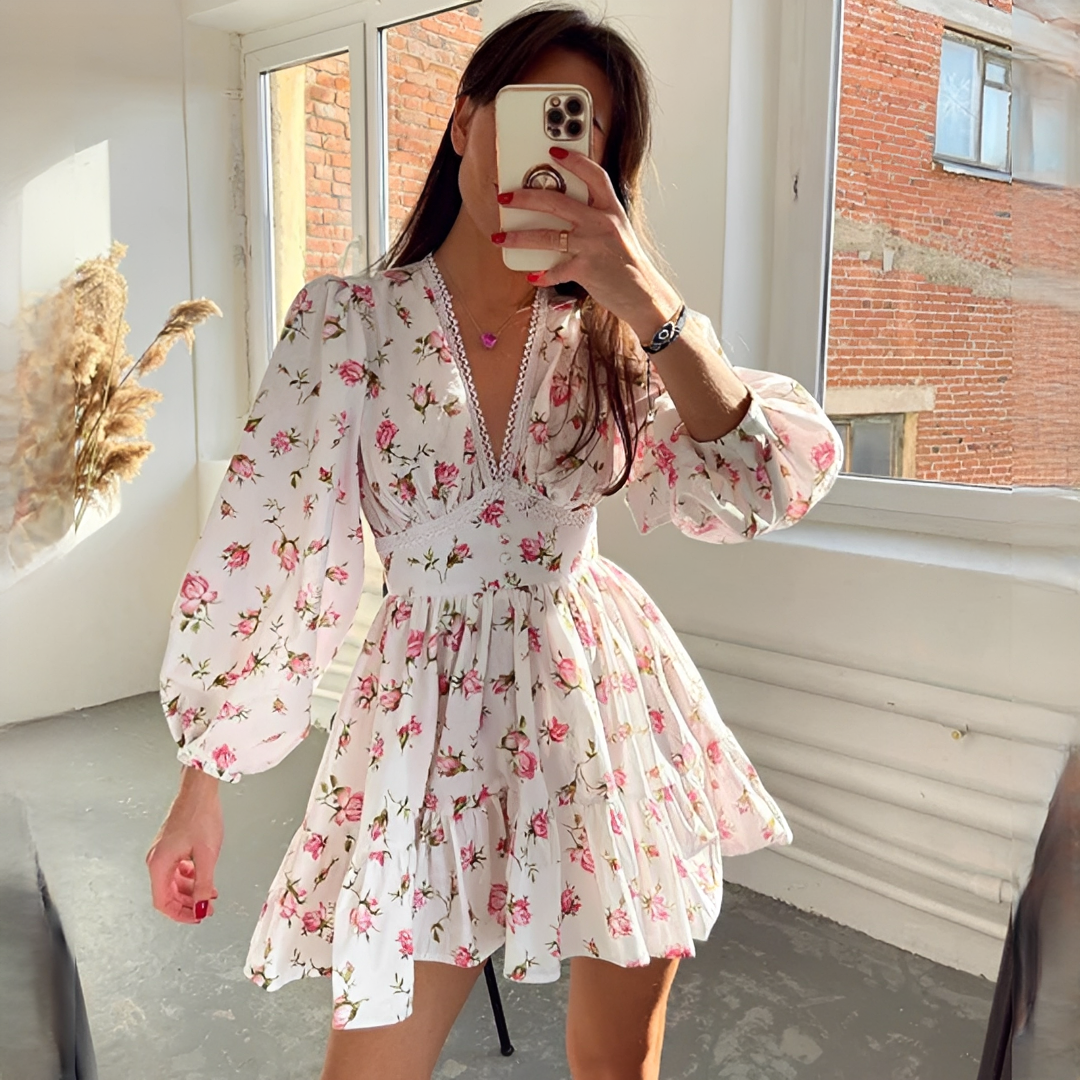 Jessamin - Stilvolles Damen-Sommerkleid mit Blumenmuster