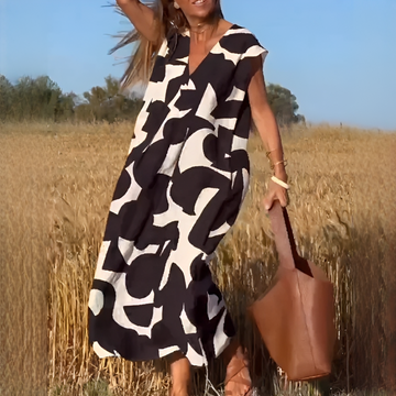 Vicky - Elegantes V-Ausschnitt Weites Kleid
